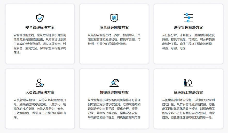 智慧工地6大解決方案 智慧工地6大解決方案