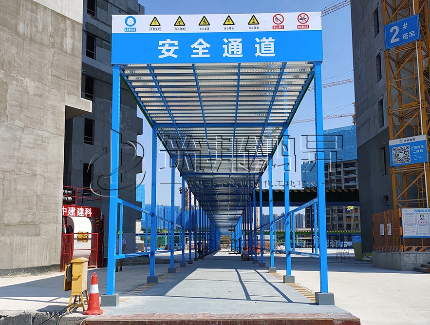 施工安全防護棚,工地上那一抹安全藍